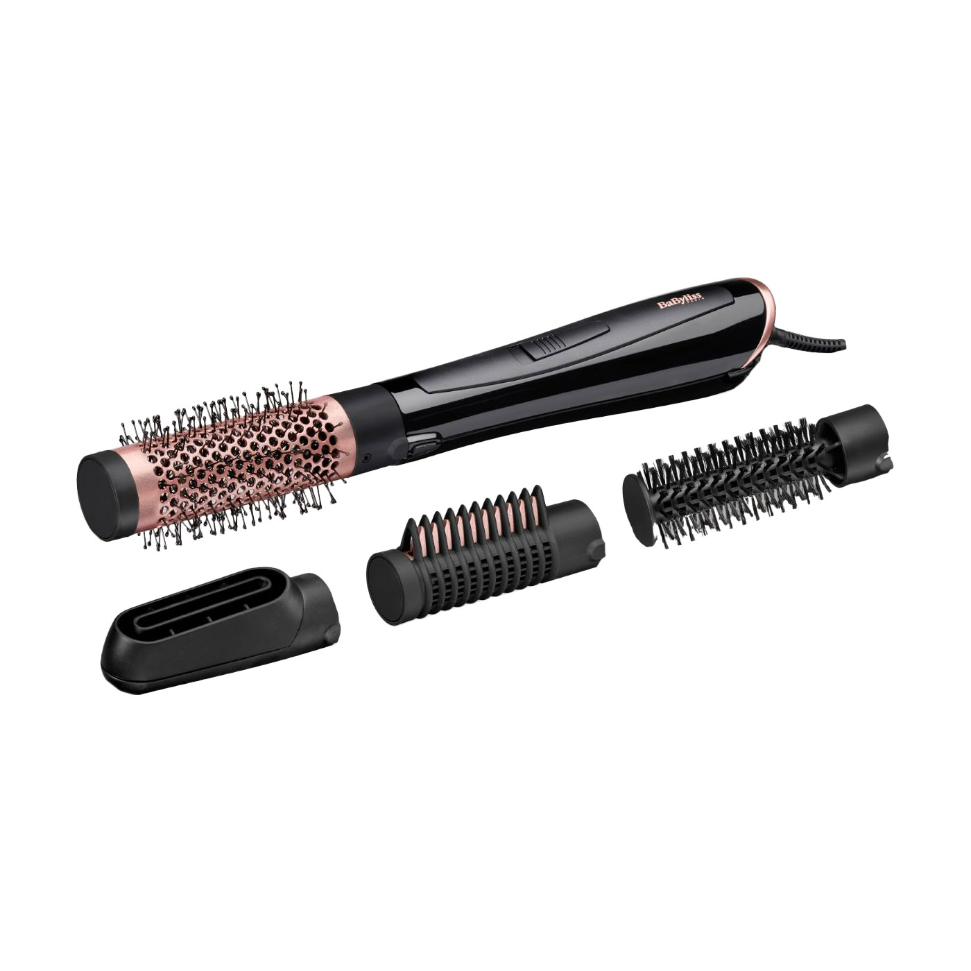 Фен-щітка для волосся Babyliss Perfect Finish, 4 насадки, чорний (AS126E)